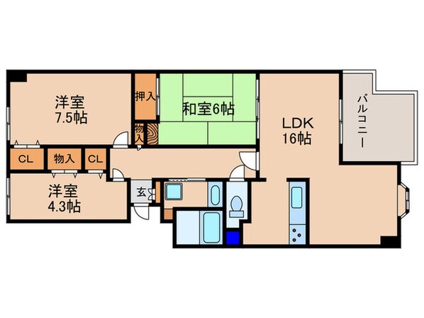 ティアラ大津（415）の物件間取画像